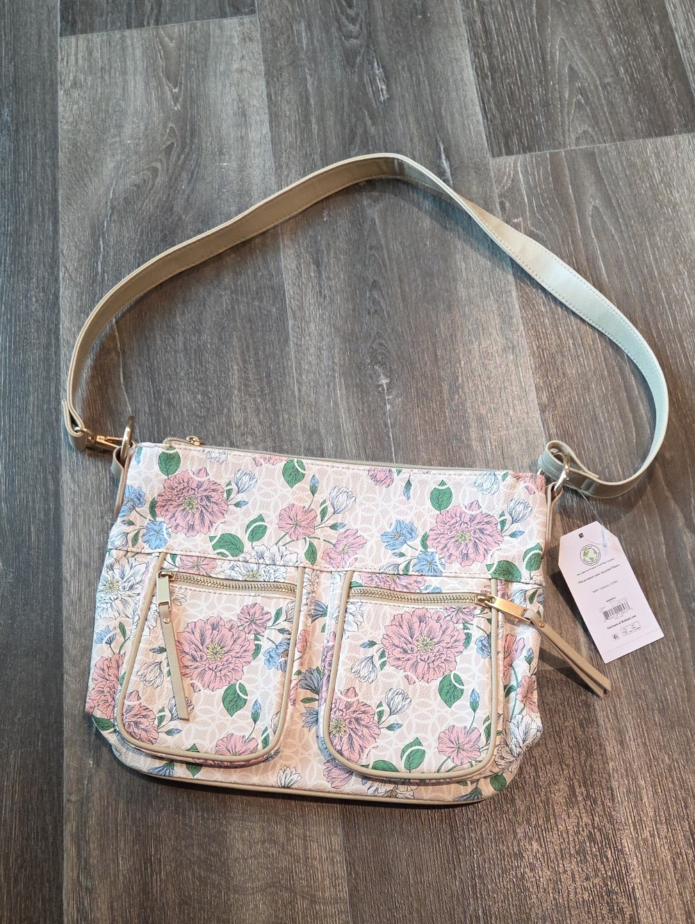 FLORAL/BEIGE PURSE NWT